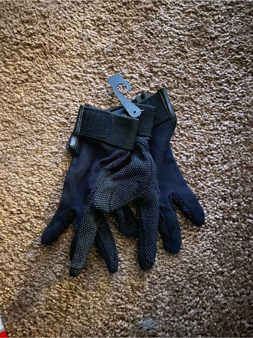 Girls Black Grip Riding Gloves with Rubber Dot Palm Better Grip on reins XXS New